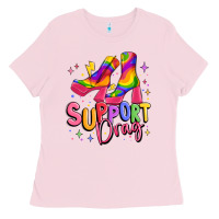 Bubblegum Pink support drag pride Ladies Tee - MaliasSmallBusiness
