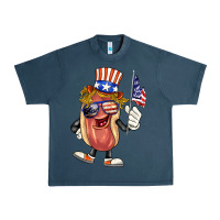 Midnight Navy 4th of july hot dog Urban Heavy Tee - BarkalooDesign