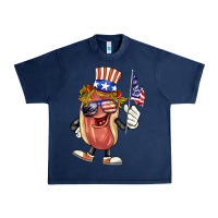 Navy 4th of july hot dog Urban Heavy Tee - BarkalooDesign