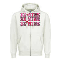 Oatmeal Heather be mine Zipper Hoodie - OliviaCreatesArt