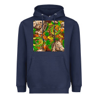 Navy St. Patrick's Day Horse With Horseshoes Seamless Heavyweight Hoodie - FaDigitalArtStudio