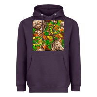 Plum St. Patrick's Day Horse With Horseshoes Seamless Heavyweight Hoodie - FaDigitalArtStudio