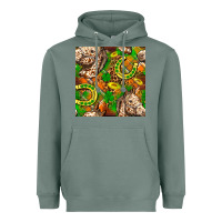 Sage St. Patrick's Day Horse With Horseshoes Seamless Heavyweight Hoodie - FaDigitalArtStudio
