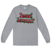 Heather Grey sweet summer watermelon Long Sleeve Tee - NancyCooperArtShop