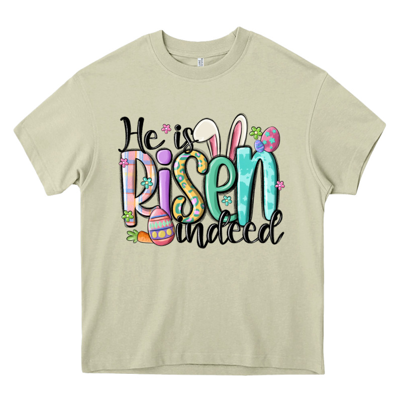 He Is Risen Indeed Heavy Core Tee by MaliasSmallBusiness | Teevron