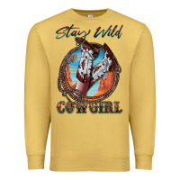 Antique Gold Stay Wild Cowgirl Premium Sweatshirt - FaDigitalArtStudio