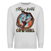 Dove Grey Stay Wild Cowgirl Premium Sweatshirt - FaDigitalArtStudio