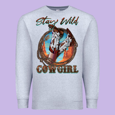 Stay Wild Cowgirl Premium Sweatshirt Designed By Fadigitalartstudio