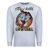 Heather Grey Stay Wild Cowgirl Premium Sweatshirt - FaDigitalArtStudio
