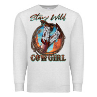 Oatmeal Heather Stay Wild Cowgirl Premium Sweatshirt - FaDigitalArtStudio