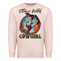 Pale Pink Stay Wild Cowgirl Premium Sweatshirt - FaDigitalArtStudio