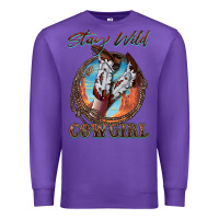 Purple Stay Wild Cowgirl Premium Sweatshirt - FaDigitalArtStudio