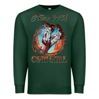 Sports Green Stay Wild Cowgirl Premium Sweatshirt - FaDigitalArtStudio