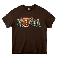 Chocolate Brown longhorn mama Heavy Core Tee - AdoDesignShop