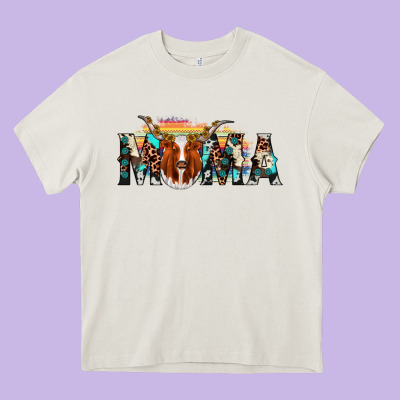 Longhorn Mama Heavy Core Tee Designed By Adodesignshop