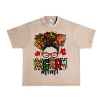 French Oak Christmas merry mama messy bun Urban Heavy Tee - Jasminsmagicworld