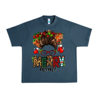 Midnight Navy Christmas merry mama messy bun Urban Heavy Tee - Jasminsmagicworld
