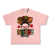 Salmon Christmas merry mama messy bun Urban Heavy Tee - Jasminsmagicworld