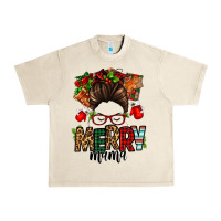 Sandshell Christmas merry mama messy bun Urban Heavy Tee - Jasminsmagicworld