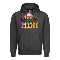 Charcoal Heather baseball mini Zipper Hoodie - OliviaCreatesArt