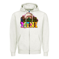 Oatmeal Heather baseball mini Zipper Hoodie - OliviaCreatesArt