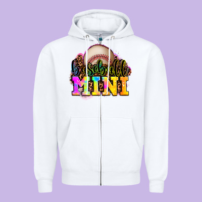 Baseball Mini Zipper Hoodie Designed By Oliviacreatesart
