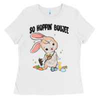 White so hoppin boujee easter bunny  belt bag ins Ladies Tee - MaliasSmallBusiness