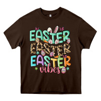 Chocolate Brown easter vibes Heavy Core Tee - MaliasSmallBusiness