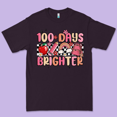 100 Days Brighter Premium Tee Designed By Maliassmallbusiness