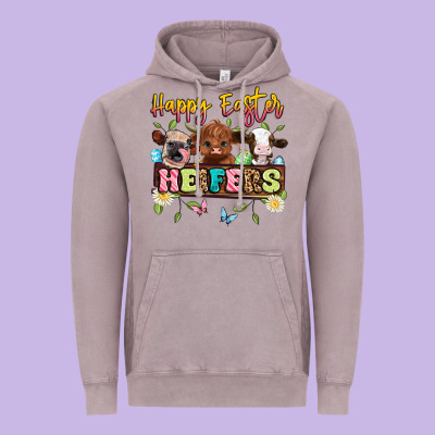 Happy Easter Heifers Vintage Hoodie Designed By Artiststas