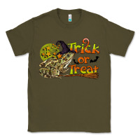 Army Green Trick Or Treat With Frog Classic Tee - LillyAllenDesigns