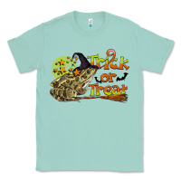 Seafoam Trick Or Treat With Frog Classic Tee - LillyAllenDesigns