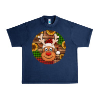 Navy cute reindeer head Christmas Urban Heavy Tee - Jasminsmagicworld