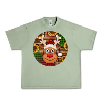 Oil Green cute reindeer head Christmas Urban Heavy Tee - Jasminsmagicworld