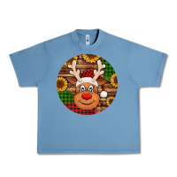 Pebble Blue cute reindeer head Christmas Urban Heavy Tee - Jasminsmagicworld