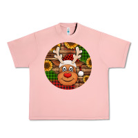 Cute Reindeer Head Christmas Urban Heavy Tee | Teevron