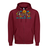 Burgundy auntie like a mom only cooler Zipper Hoodie - OliviaCreatesArt