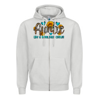 Dove Grey auntie like a mom only cooler Zipper Hoodie - OliviaCreatesArt