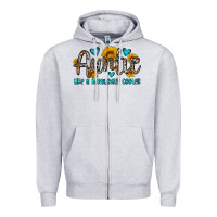 Heather Grey auntie like a mom only cooler Zipper Hoodie - OliviaCreatesArt