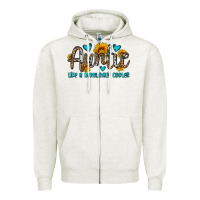 Oatmeal Heather auntie like a mom only cooler Zipper Hoodie - OliviaCreatesArt