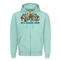 Seafoam auntie like a mom only cooler Zipper Hoodie - OliviaCreatesArt