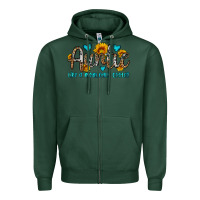 Sports Green auntie like a mom only cooler Zipper Hoodie - OliviaCreatesArt