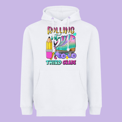 Rolling Into Third Grade Heavyweight Hoodie Designed By Bundleandbundleshop