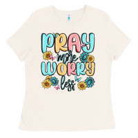 Bone pray more worry less Ladies Tee - MaliasSmallBusiness
