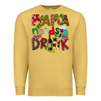 Antique Gold Mama Needs A Drink Premium Sweatshirt - FaDigitalArtStudio