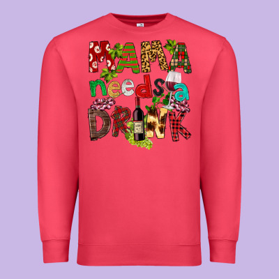 Mama Needs A Drink Premium Sweatshirt Designed By Fadigitalartstudio