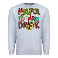 Heather Grey Mama Needs A Drink Premium Sweatshirt - FaDigitalArtStudio