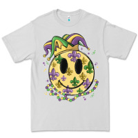 Dove Grey smiley face mardi gras Premium Tee - MaliasSmallBusiness