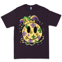 Plum smiley face mardi gras Premium Tee - MaliasSmallBusiness
