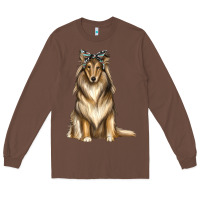 Chestnut collie with bandanna Long Sleeve Tee - texasbilliewilder